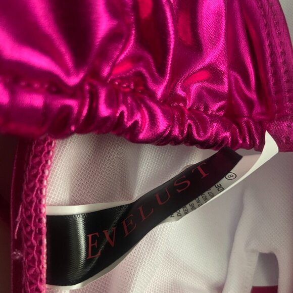Metallic Hot Pink Rave Bikini Set - Picture 3 of 11